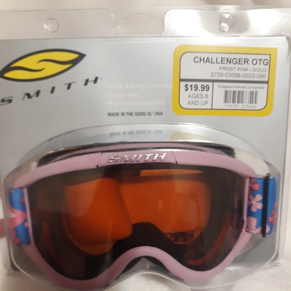 Smith Challenger OTG Frost Pink Gold Goggles Ages 6 and Up Fog-X Double Lens - Picture 6 of 6